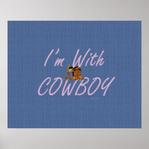 CAMISETA estoy con el vaquero Poster