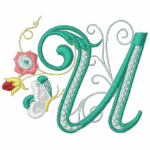 Camiseta floral de las señoras del bordado de la m