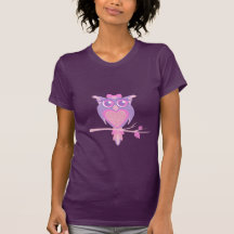 Camiseta gráfica linda estilizada del búho del gir