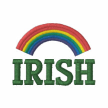 Camiseta irlandesa bordada del arco iris