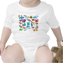 Camiseta linda del bebé de los animales