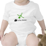 Camiseta linda verde por satélite de los niños