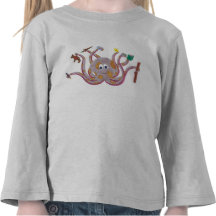 Camiseta manchada del pulpo