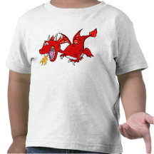 Camiseta roja del dragón del bebé