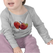 Camiseta roja del niño de dos peras