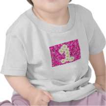 Camiseta rosada de las flores del 1r cumpleaños de