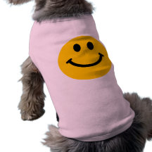 Camiseta sonriente feliz amarilla del perro de la  camisetas de perrito