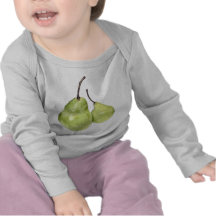 Camiseta verde del niño de dos peras