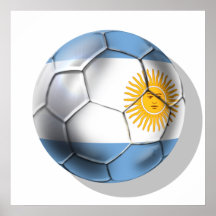 Camisetas del balón de fútbol de la Argentina Arge Poster