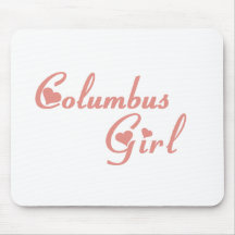 Camisetas del chica de Columbus Alfombrilla De Ratón