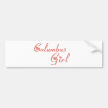 Camisetas del chica de Columbus Etiqueta De Parachoque