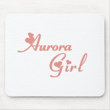 Camisetas del chica de la aurora alfombrillas de raton