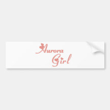 Camisetas del chica de la aurora etiqueta de parachoque