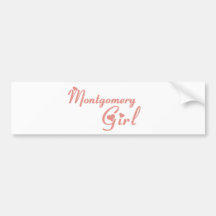 Camisetas del chica de Montgomery Etiqueta De Parachoque