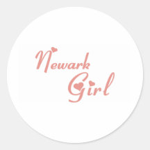 Camisetas del chica de Newark Etiqueta Redonda