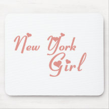 Camisetas del chica de Nueva York Tapete De Ratones
