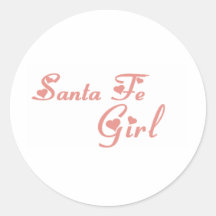 Camisetas del chica de Santa Fe Pegatina