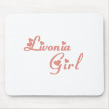 Camisetas del chica del Livonia Alfombrillas De Ratones