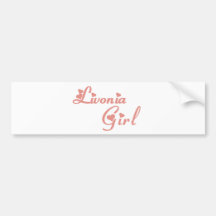 Camisetas del chica del Livonia Etiqueta De Parachoque