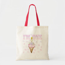 Camisetas del cumpleaños del cono de helado 1ras bolsas