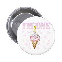 Camisetas del cumpleaños del cono de helado 1ras pins