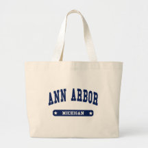 Camisetas del estilo de la universidad de Ann Arbo Bolsas Lienzo