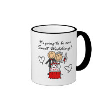 Camisetas dulces y regalos de un boda tazas de café