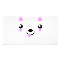 Camisetas lindas del kawaii del perrito de Kawaii Tarjeta Fotografica Personalizada