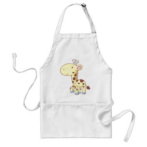 Camisetas lindo de la jirafa del bebé del dibujo a delantales