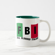 Camisetas llenas del ITALIANO del FBI Blooded Taza