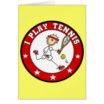Camisetas para hombre y regalos del tenis del jueg felicitación