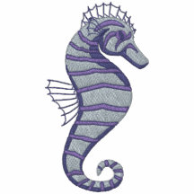 Camisetas púrpuras del Seahorse de Emrboidered - p