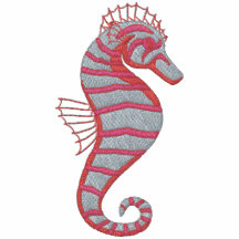 Camisetas rosadas de Emrboidered del Seahorse