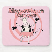 Camisetas y regalos de la bailarina de la vaca tapetes de ratón