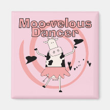 Camisetas y regalos de la bailarina de la vaca imanes de nevera