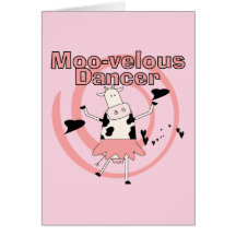 Camisetas y regalos de la bailarina de la vaca tarjetón
