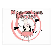 Camisetas y regalos de la bailarina de la vaca tarjetas postales