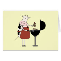 Camisetas y regalos de la barbacoa de la vaca tarjeton