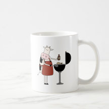 Camisetas y regalos de la barbacoa de la vaca taza de café