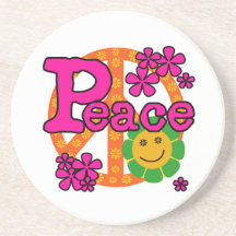 camisetas y regalos de la paz del estilo 60s posavasos diseño
