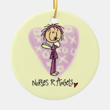 Camisetas y regalos de los ángeles de las enfermer ornaments para arbol de navidad