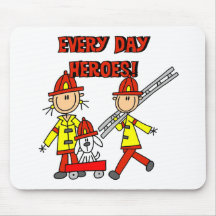 Camisetas y regalos de los héroes del bombero tapete de ratones