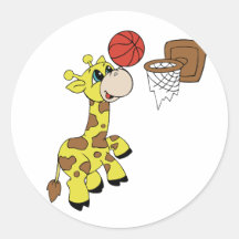 Camisetas y regalos del baloncesto de la jirafa etiqueta