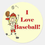 Camisetas y regalos del béisbol del amor del chica etiqueta