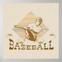 Camisetas y regalos del béisbol del viejo estilo poster