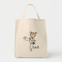 Camisetas y regalos del chica del karate bolsa lienzo