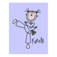 Camisetas y regalos del chica del karate tarjetas postales
