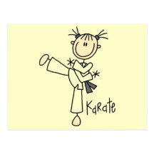 Camisetas y regalos del chica del karate tarjeta postal