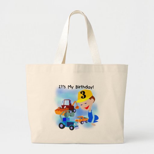 Camisetas y regalos del cumpleaños de la construcc bolsa