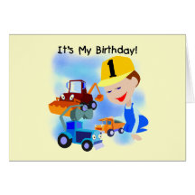 Camisetas y regalos del cumpleaños de la construcc tarjetas
